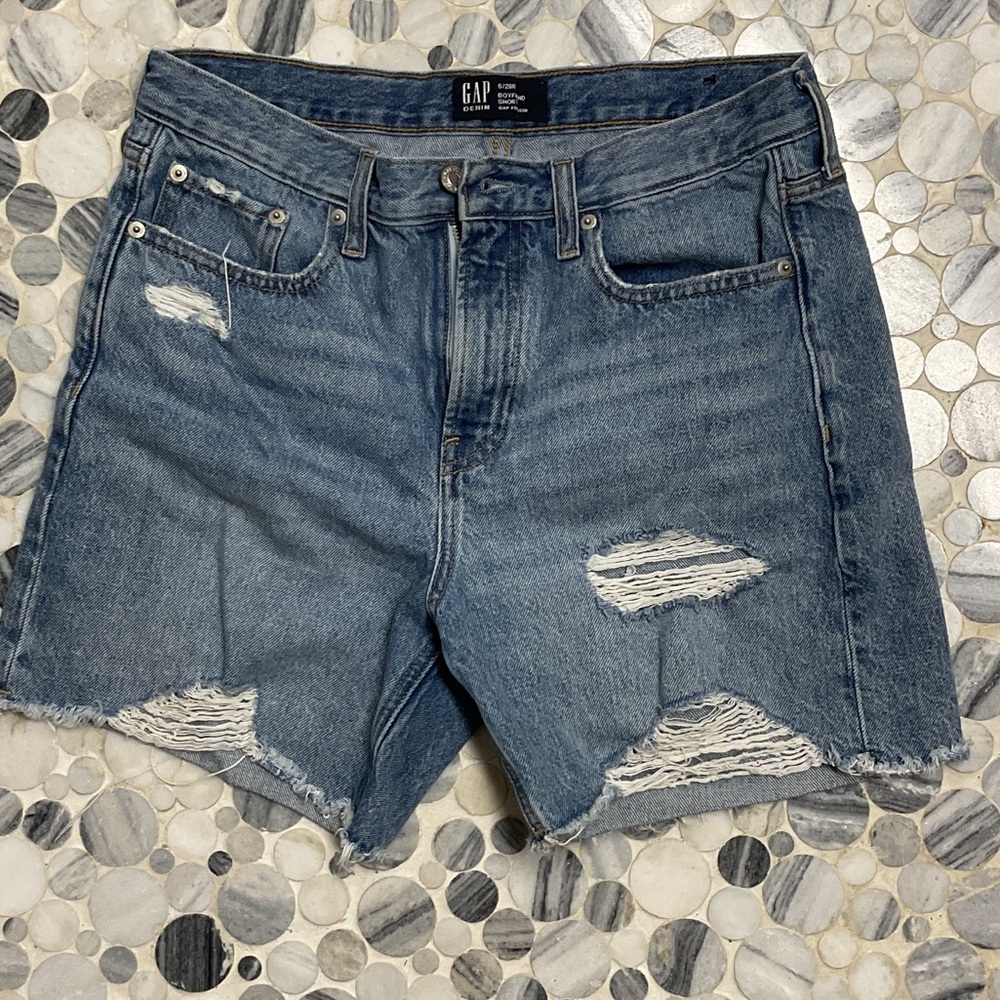GAP Women's Distressed Blue Jean Shorts